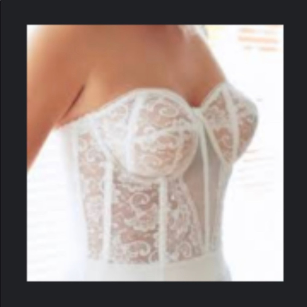 David's Bridal bustier corset shapewear strapless lace bra